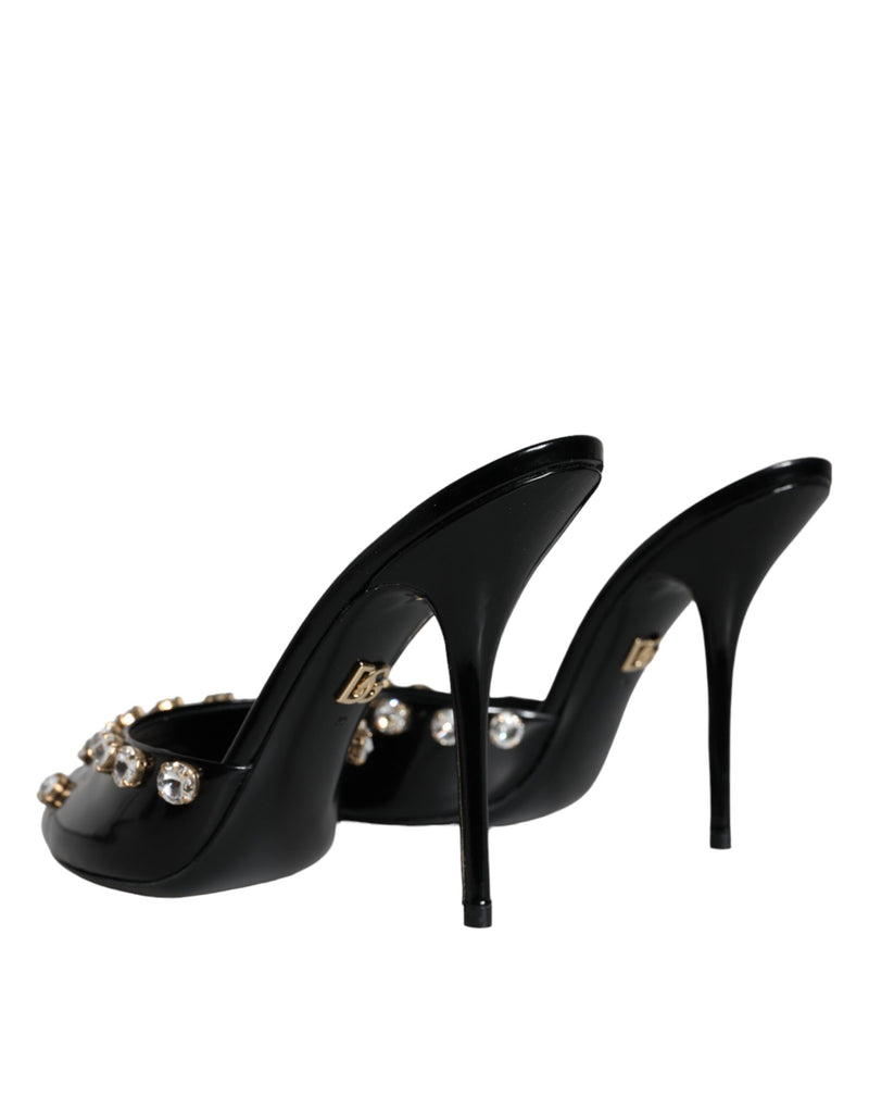 Black Crystal Heels Keira Sandals Shoes Dolce & Gabbana