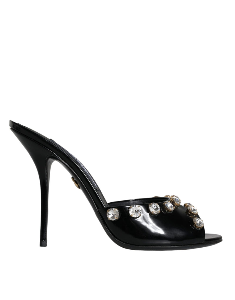 Black Crystal Heels Keira Sandals Shoes Dolce & Gabbana