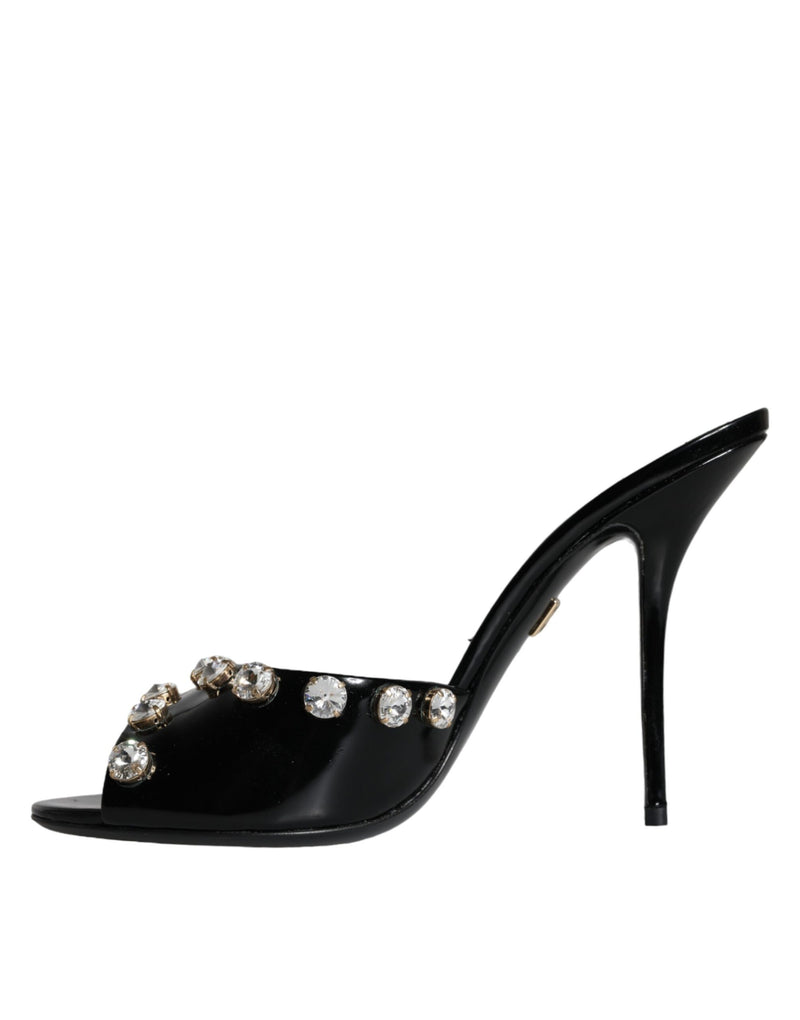 Black Crystal Heels Keira Sandals Shoes Dolce & Gabbana