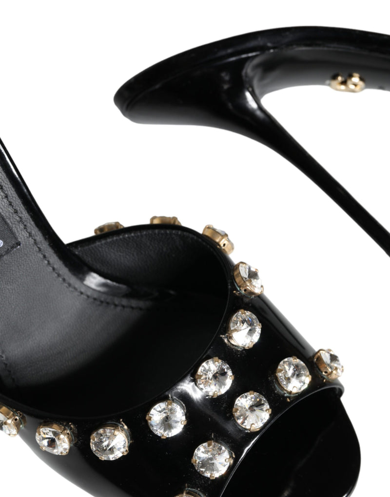 Black Crystal Heels Keira Sandals Shoes Dolce & Gabbana