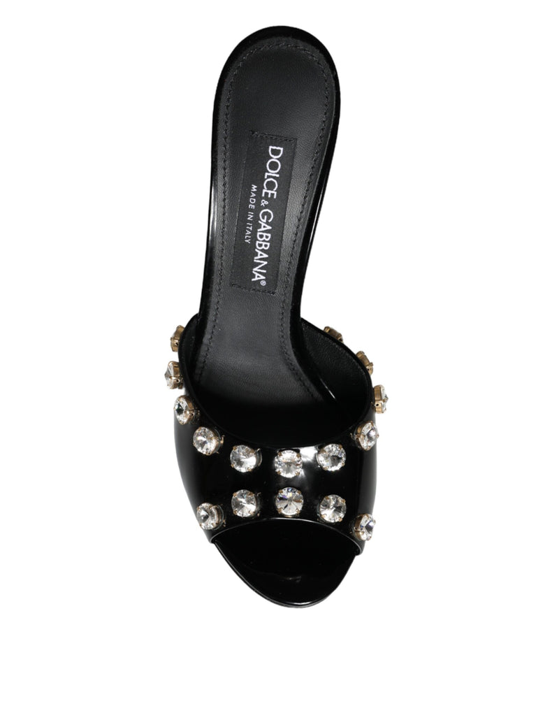 Black Crystal Heels Keira Sandals Shoes Dolce & Gabbana