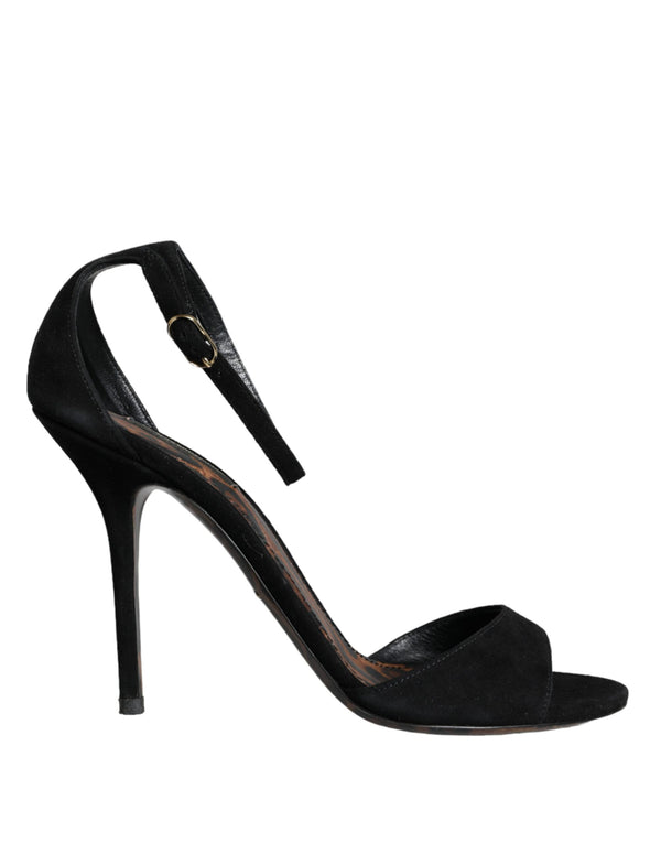 Black KEIRA Heels Ankle Strap Sandals Shoes Dolce & Gabbana