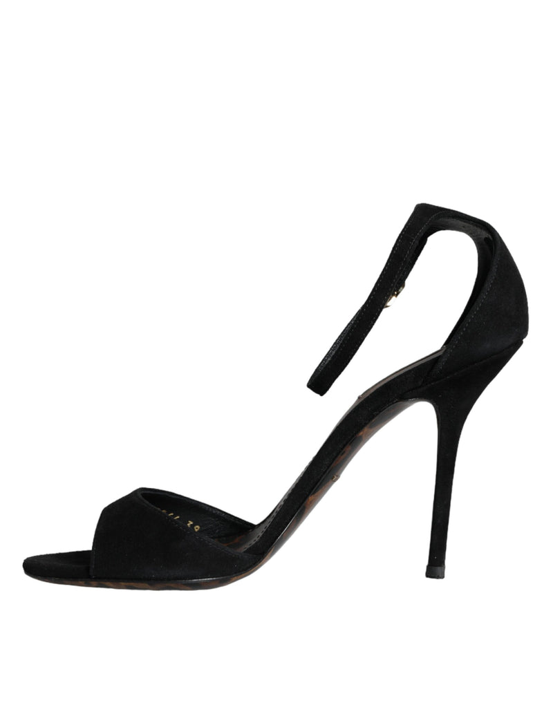 Black KEIRA Heels Ankle Strap Sandals Shoes Dolce & Gabbana