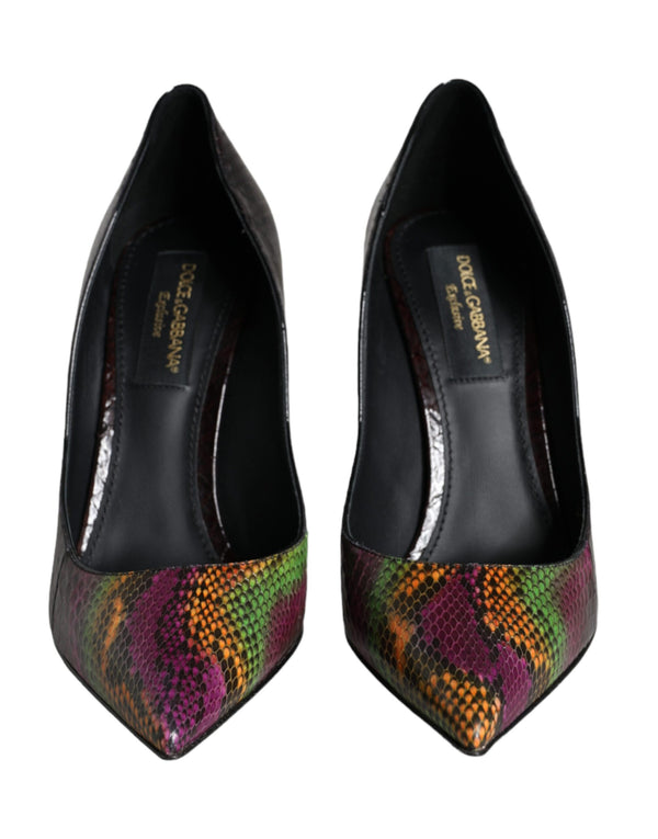 Multicolor Exotic Leather Heels Pumps Shoes Dolce & Gabbana