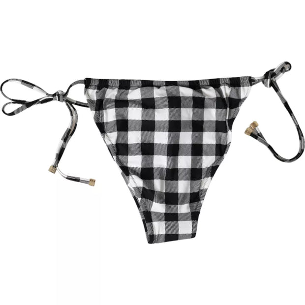 Black White Check Swimwear Beachwear Bottom Bikini Dolce & Gabbana