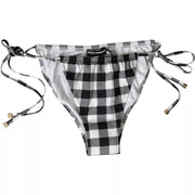 Black White Check Swimwear Beachwear Bottom Bikini Dolce & Gabbana