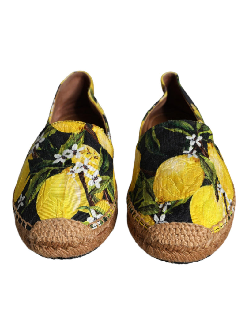 Multicolor Lemon Slip On Espadrilles Shoes Dolce & Gabbana