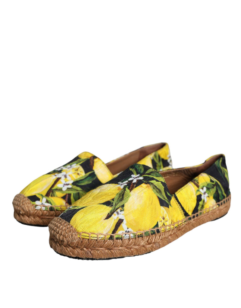 Multicolor Lemon Slip On Espadrilles Shoes Dolce & Gabbana