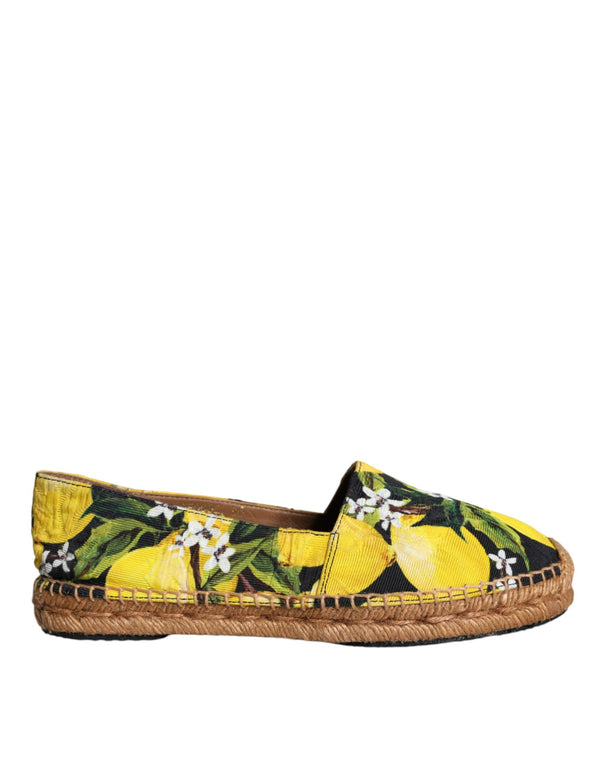 Multicolor Lemon Slip On Espadrilles Shoes Dolce & Gabbana