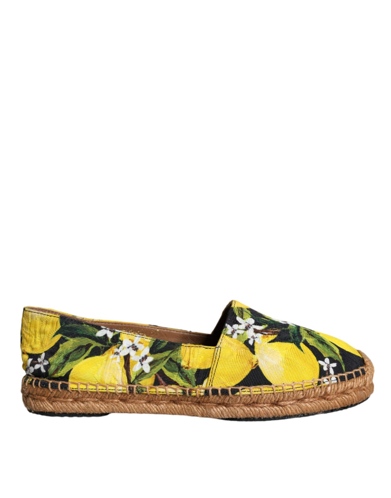 Multicolor Lemon Slip On Espadrilles Shoes Dolce & Gabbana