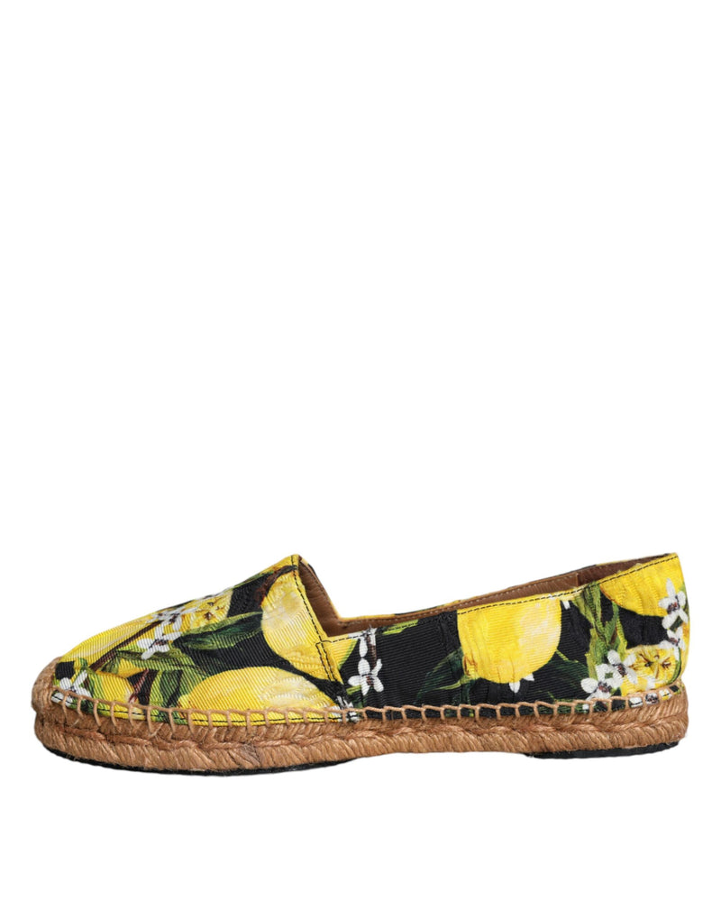 Multicolor Lemon Slip On Espadrilles Shoes Dolce & Gabbana