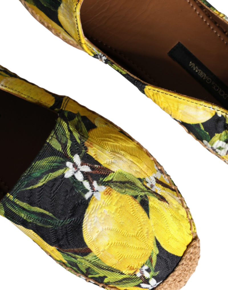 Multicolor Lemon Slip On Espadrilles Shoes Dolce & Gabbana