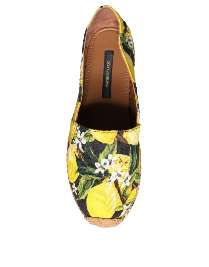 Multicolor Lemon Slip On Espadrilles Shoes Dolce & Gabbana