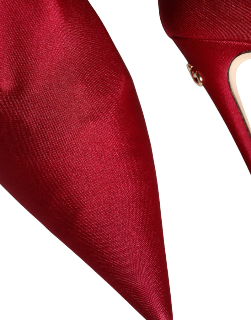 Cherry Red Stretch Stilettos Ankle Boot Shoes Dolce & Gabbana