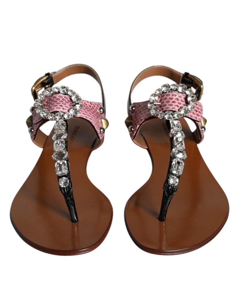 Multicolor Crystal Sandals Flip Flops Shoes Dolce & Gabbana