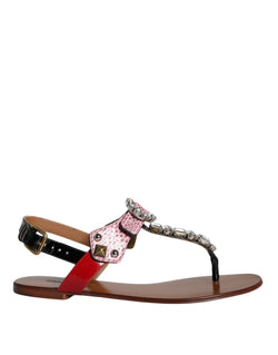 Multicolor Crystal Sandals Flip Flops Shoes Dolce & Gabbana