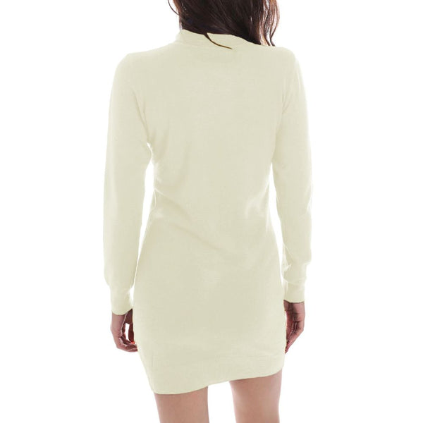 White Viscose Dress Yes Zee