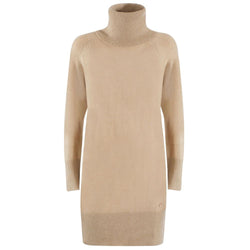 Beige Viscose Dress Yes Zee