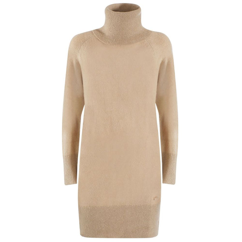 Beige Viscose Dress Yes Zee
