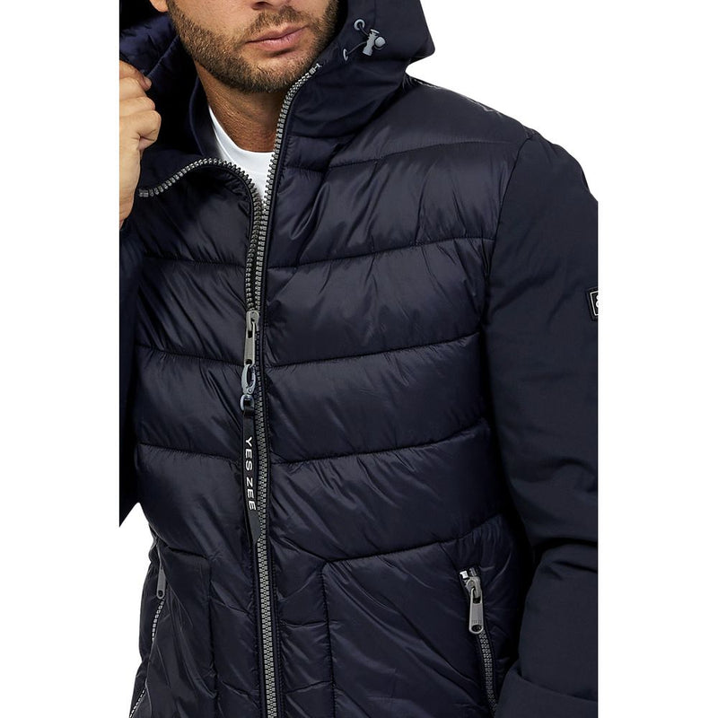 Blue Nylon Jacket Yes Zee