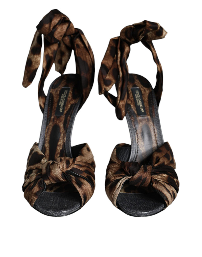 Brown Leopard Keira Heels Sandals Shoes Dolce & Gabbana