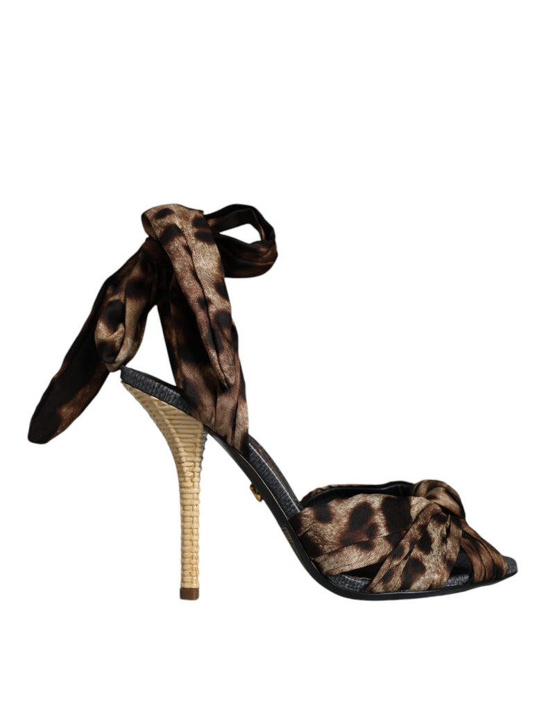 Brown Leopard Keira Heels Sandals Shoes Dolce & Gabbana