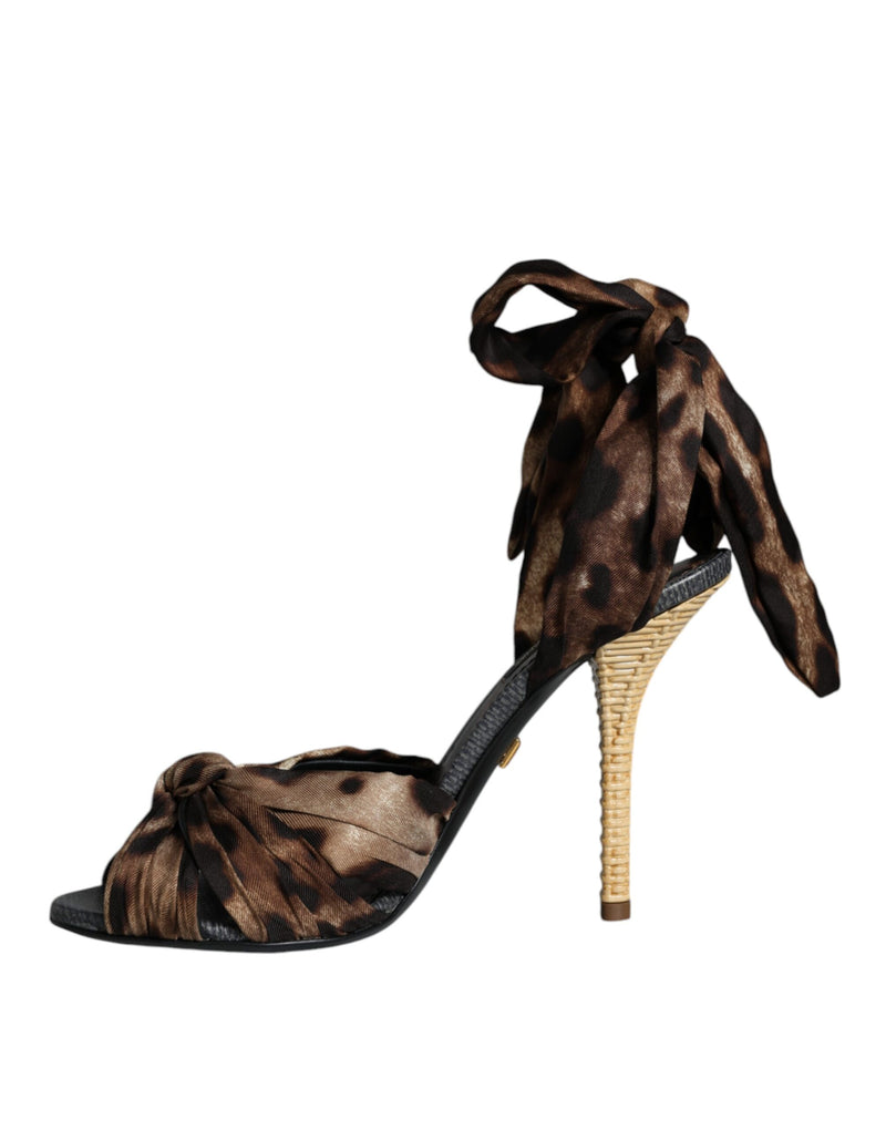 Brown Leopard Keira Heels Sandals Shoes Dolce & Gabbana