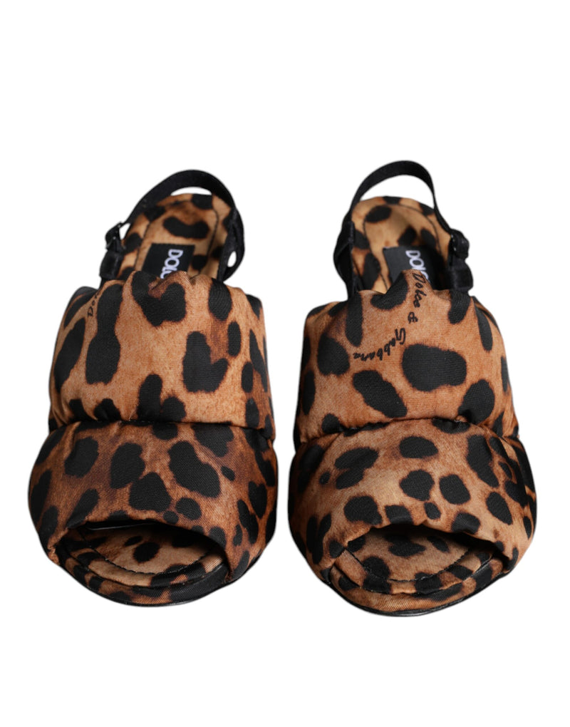 Brown Leopard Keira Slingback Sandals Shoes Dolce & Gabbana