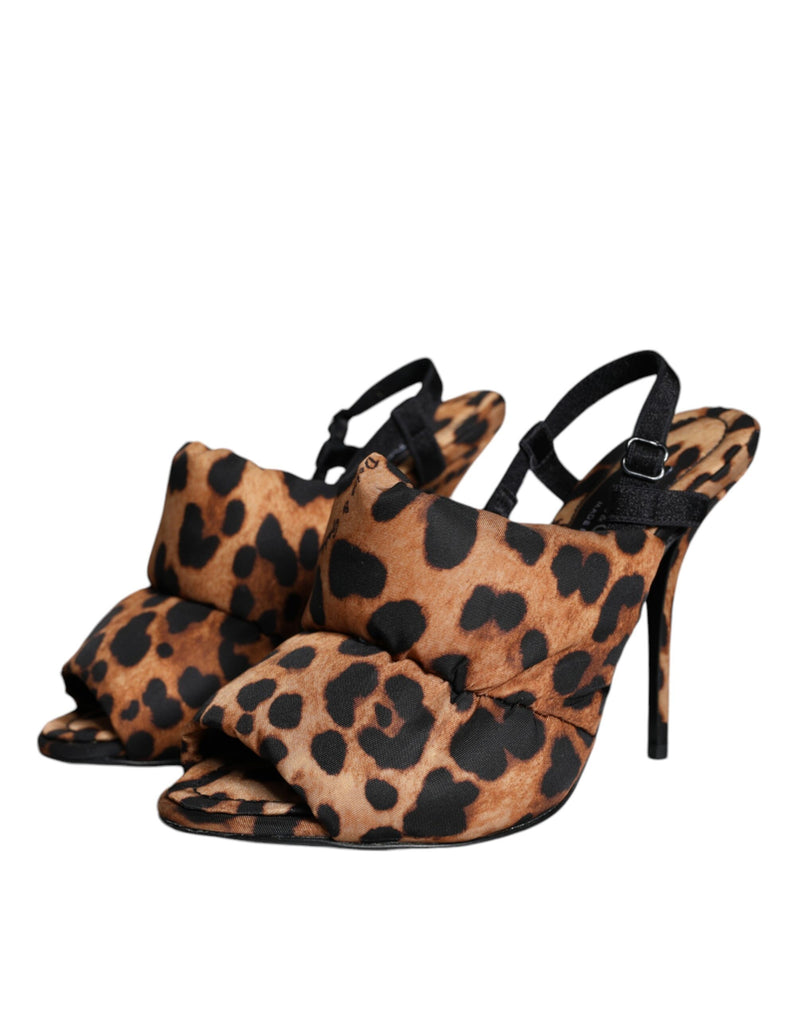 Brown Leopard Keira Slingback Sandals Shoes Dolce & Gabbana