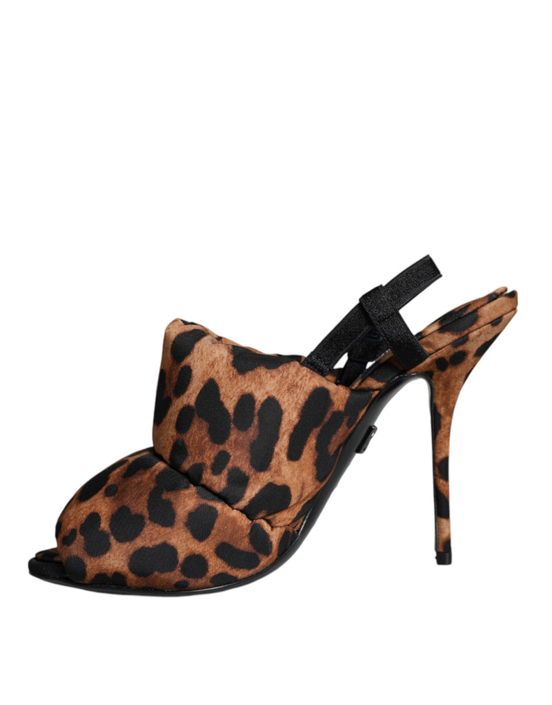 Brown Leopard Keira Slingback Sandals Shoes Dolce & Gabbana