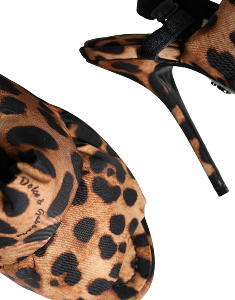 Brown Leopard Keira Slingback Sandals Shoes Dolce & Gabbana