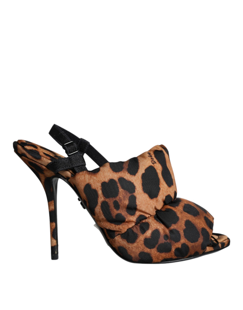 Brown Leopard Keira Slingback Sandals Shoes Dolce & Gabbana