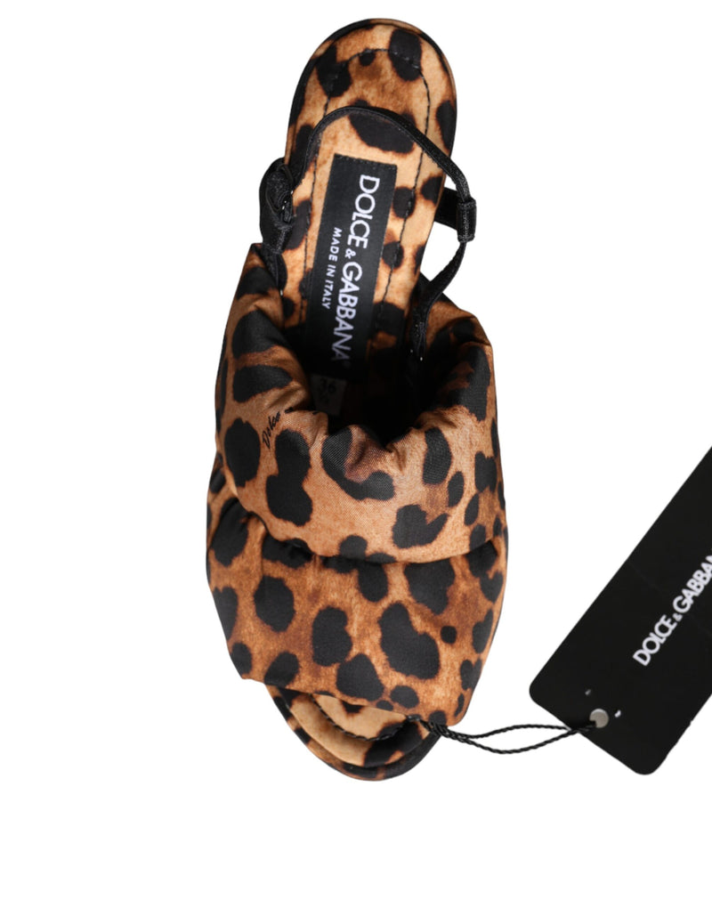 Brown Leopard Keira Slingback Sandals Shoes Dolce & Gabbana