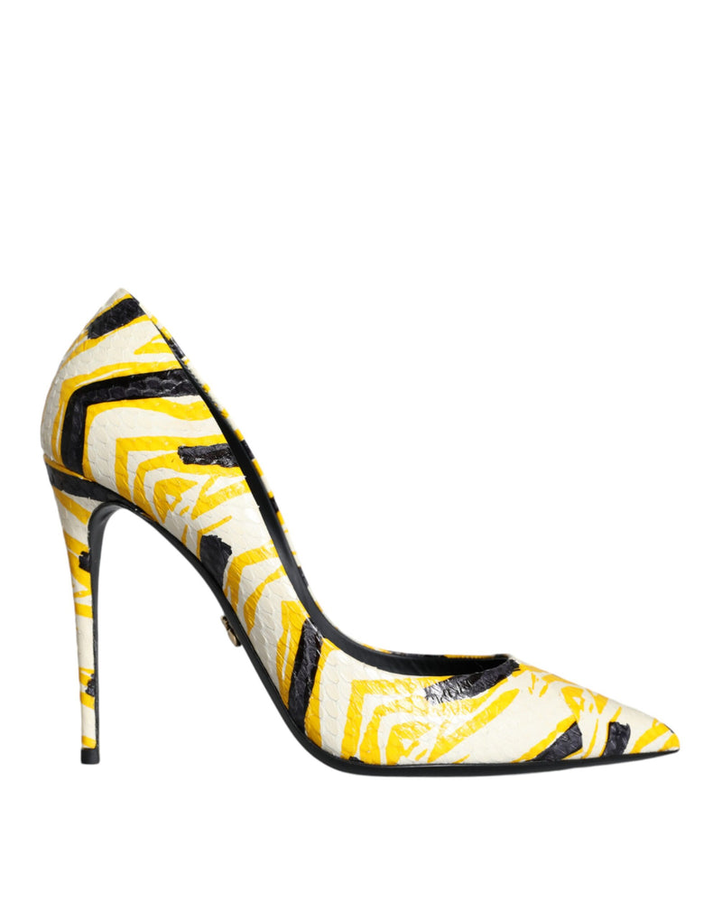 Multicolor Stripes Leather High Heels Pumps Shoes Dolce & Gabbana