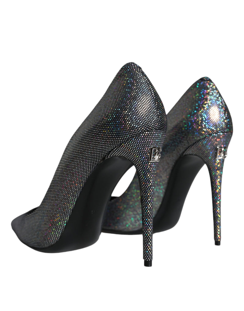 Multicolor Strass Leather Heels Pumps Shoes Dolce & Gabbana