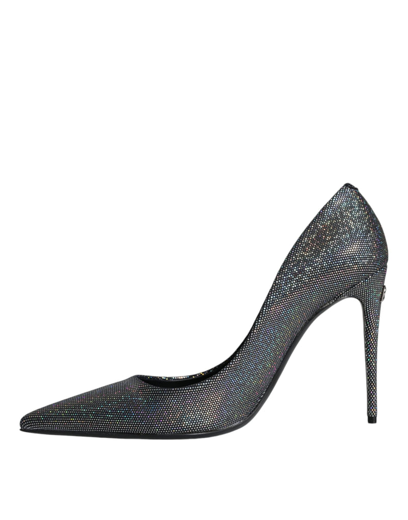 Multicolor Strass Leather Heels Pumps Shoes Dolce & Gabbana