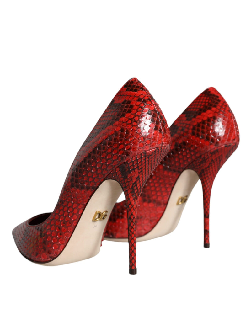 Red Leather Stiletto High Heels Pumps Shoes Dolce & Gabbana
