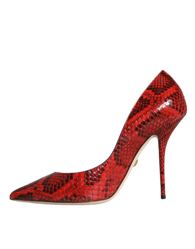 Red Leather Stiletto High Heels Pumps Shoes Dolce & Gabbana