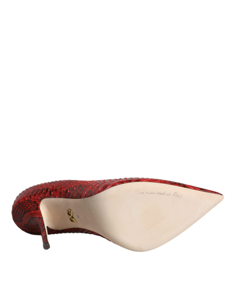 Red Leather Stiletto High Heels Pumps Shoes Dolce & Gabbana