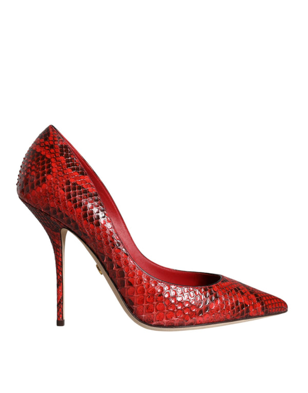 Red Leather Stiletto High Heels Pumps Shoes Dolce & Gabbana