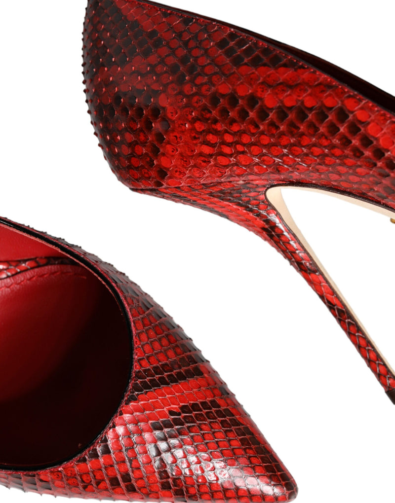 Red Leather Stiletto High Heels Pumps Shoes Dolce & Gabbana
