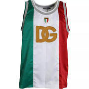 White Green Sleeveless Top Italian Flag Basket T-shirt Dolce & Gabbana