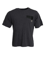 Gray Cotton Logo Short Sleeve T-shirt Dolce & Gabbana