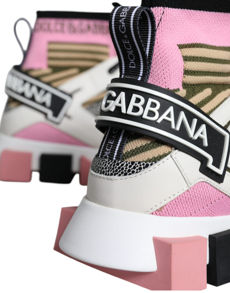 Multicolor Sorrento Socks Logo Sneakers Shoes Dolce & Gabbana