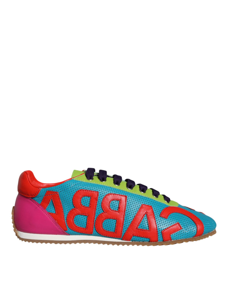 Multicolor Leather Logo Casual Sneakers Shoes Dolce & Gabbana