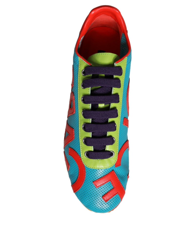 Multicolor Leather Logo Casual Sneakers Shoes Dolce & Gabbana