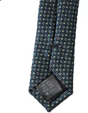 Green Patterned 100% Silk Adjustable Men Tie Dolce & Gabbana