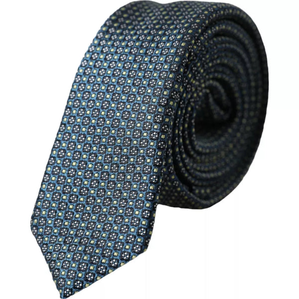 Green Patterned 100% Silk Adjustable Men Tie Dolce & Gabbana