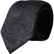 Black Patterned 100% Silk Adjustable Men Tie Dolce & Gabbana