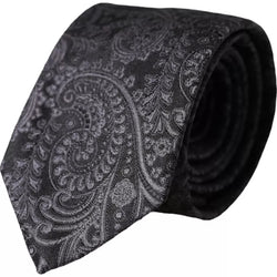 Gray Patterned 100% Silk Adjustable Men Tie Dolce & Gabbana